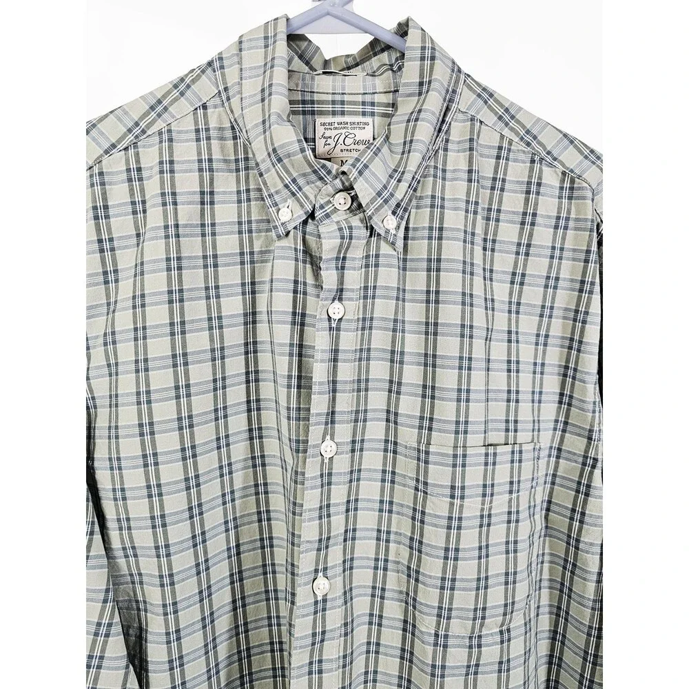 JCrew Reimagined Medium Organic Cotton Green Long Sleeve Button Down